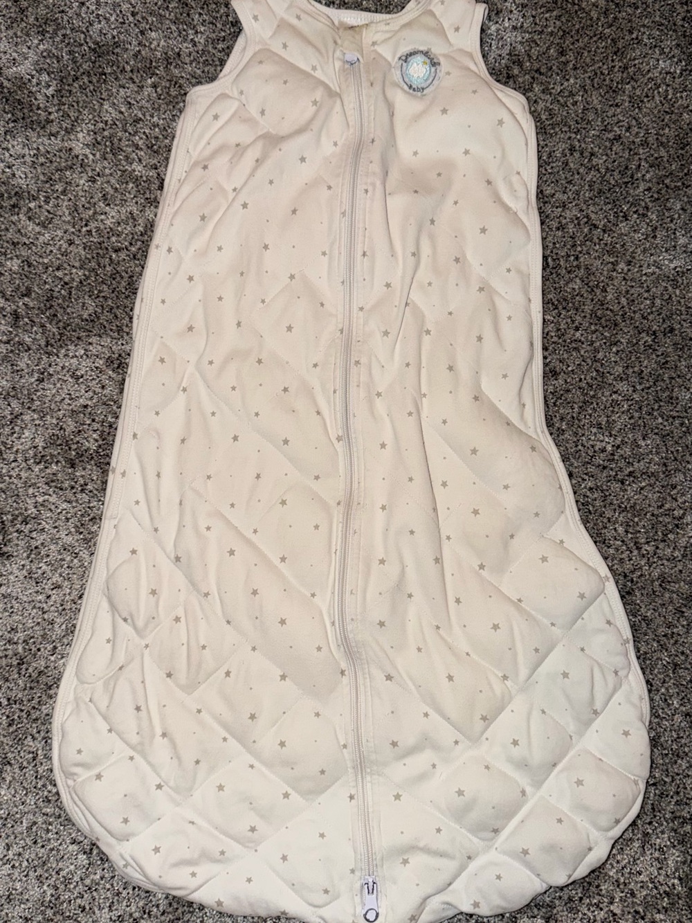 Cream Star Print Sleep Sack for Kids - Gentle Wearable Blanket